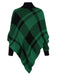 1950s Mock Neck Plaid Knit Poncho Sweater, vintage fashion, retro style - perfect for women who love vintage and retro fashion