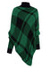 1950s Mock Neck Plaid Knit Poncho Sweater, vintage fashion, retro style - perfect for women who love vintage and retro fashion