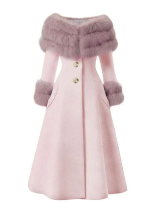 1950s Multi-Layer Fur Collar Patchwork Coat - vintage fashion, retro style