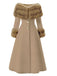 1950s Multi-Layer Fur Collar Patchwork Coat - vintage fashion, retro style