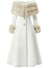 Cream 1950s Multi-Layer Fur Collar Patchwork Coat, vintage coat, retro outerwear - perfect for women who love vintage and retro fashion