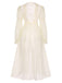 2PCS Apricot 1950s Floral Straps Slit Nightgown & Robe - vintage nightgown, retro sleepwear