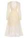 2PCS Apricot 1950s Floral Straps Slit Nightgown & Robe - vintage nightgown, retro sleepwear