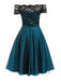 1950s Off Shoulder Lace Swing Dress, classic 1950s style elegant retro fashion - Image 6