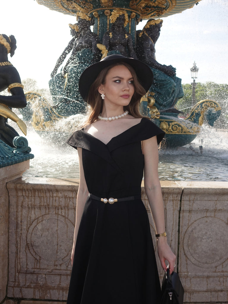 1950s Off Shoulder Swing Dress, vintage dress, retro fashion, rockabilly, pin-up fashion - perfect for women who love vintage and retro fashion
