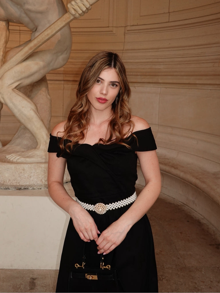 She slips into this 1950s Off Shoulder Swing Dress and suddenly it's a 1950s daydream