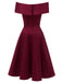 1950s Off Shoulder Swing Dress: timeless style reimagined