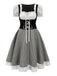 1950s Oktoberfest Puff Sleeves Gingham Plaid Dress: where 1950s romance meets her modern spirit