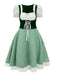 This 1950s Oktoberfest Puff Sleeves Gingham Plaid Dress wraps her in 1950s elegance, one twirl at a time