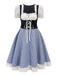 1950s Oktoberfest Puff Sleeves Gingham Plaid Dress — the kind of 1950s dress that makes strangers smile