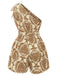 This 1950s One Shoulder Floral Print Belted Romper carries 1950s stories waiting to be told