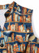 1950s Owl Bookshelf Print Stand Collar Dress - vintage dress, retro fashion, rockabilly
