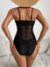 1950s Palm Tree Spaghetti Strap Mesh Tankini Set - vintage fashion, retro style