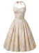 [Pre-Sale] 1950s Pastel Cherry Print Halter Belted Swing Dress, vintage dress, retro fashion, rockabilly, pin-up fashion - perfect for women who love vintage and retro fashion