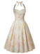 [Pre-Sale] 1950s Pastel Cherry Print Halter Belted Swing Dress, vintage dress, retro fashion, rockabilly, pin-up fashion - perfect for women who love vintage and retro fashion