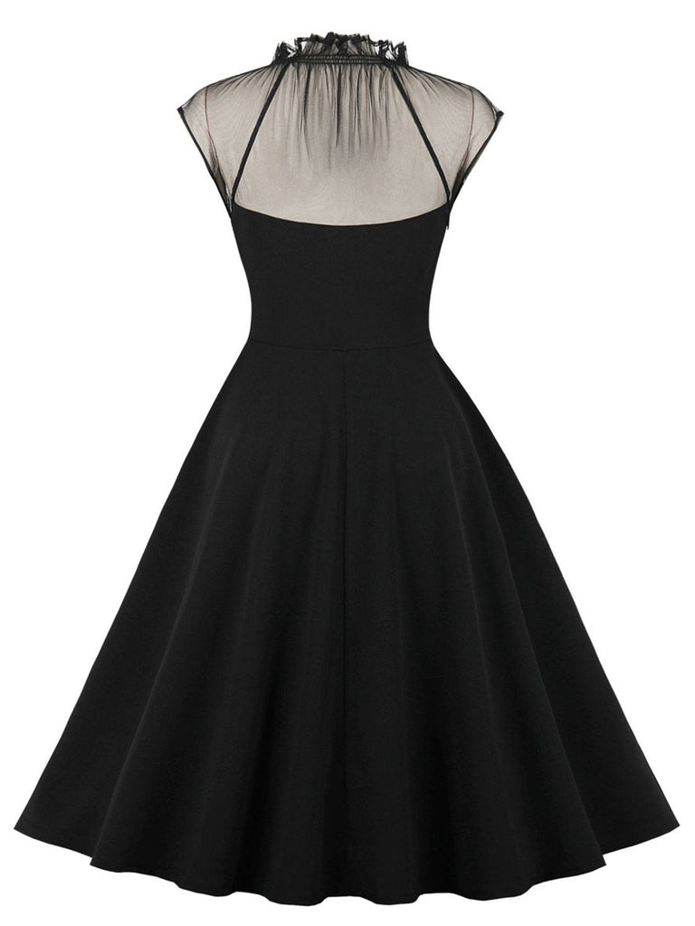 1950s Patchwork Flying Sleeves Swing Dress — vintage elegance for the modern woman