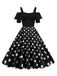 She slips into this 1950s Patchwork Polka Dot Strap Dress and suddenly it's a 1950s daydream