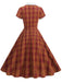 1950s Peter Pan Collar Plaid Swing Dress - vintage dress, retro fashion, rockabilly