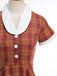 1950s Peter Pan Collar Plaid Swing Dress - vintage dress, retro fashion, rockabilly