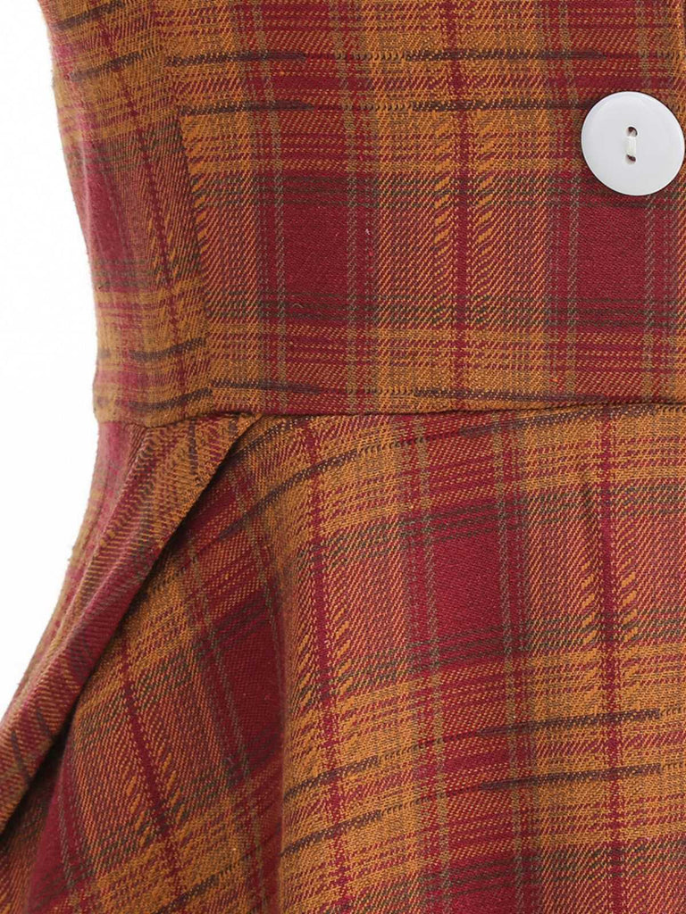 1950s Peter Pan Collar Plaid Swing Dress - vintage dress, retro fashion, rockabilly