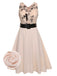 1950s Pink Butterfly Sleeveless Dress With Belt - vintage dress, retro fashion, rockabilly