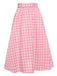 1950s Pink Plaid Button Skirt With Belt, vintage skirt, retro style - perfect for women who love vintage and retro fashion