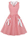 She slips into this 1950s Plaid Bow Pockets Lapel Dress and suddenly it's a 1950s daydream