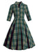 1950s Plaid Button Swing Dress, classic 1950s style elegant retro fashion - Image 1