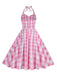 1950s Plaid Halter Swing Dress — a 1950s silhouette that turns sidewalks into runways