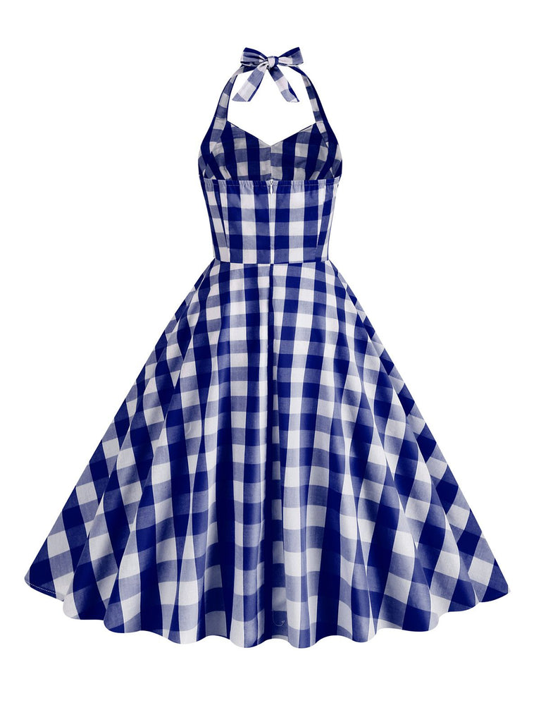 1950s Plaid Halter Swing Dress — the kind of 1950s dress that makes strangers smile