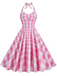 This 1950s Plaid Halter Swing Dress wraps her in 1950s elegance, one twirl at a time
