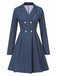 1950s Plaid Notch Lapel Double Breasted Coat, vintage coat, retro outerwear - perfect for women who love vintage and retro fashion