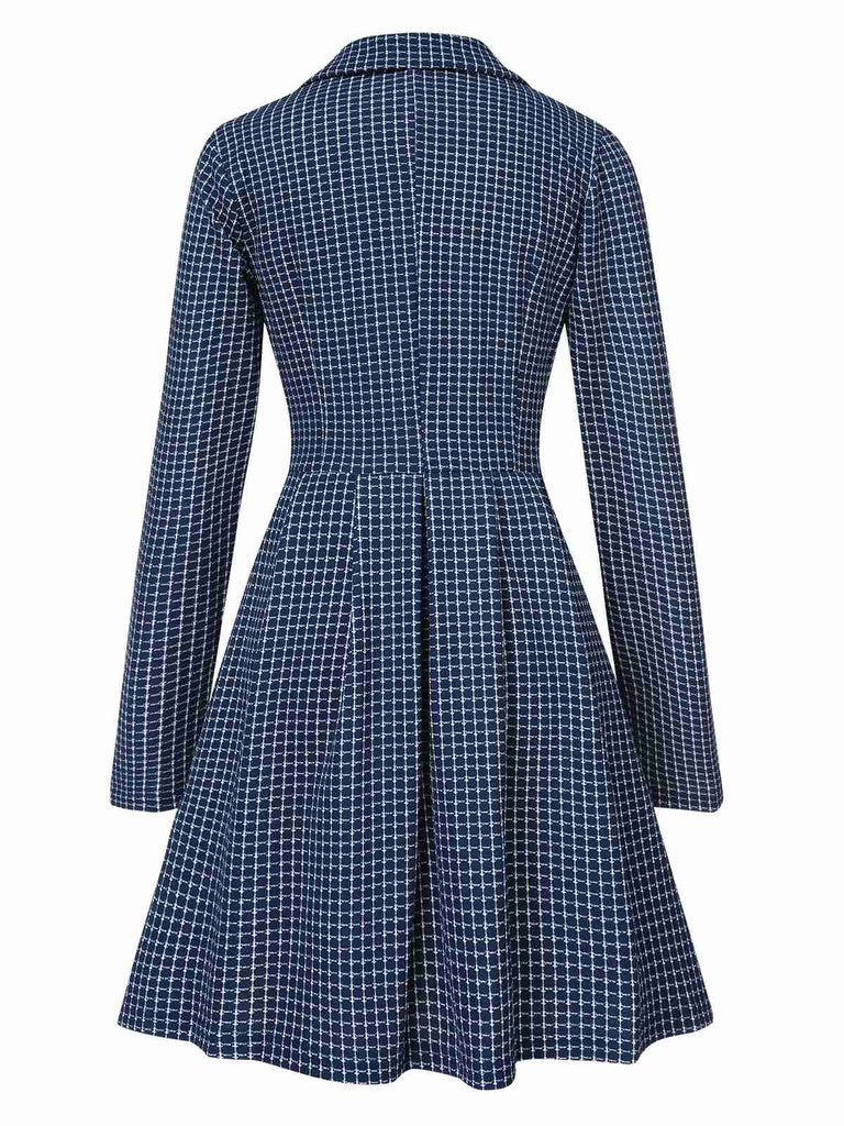 1950s Plaid Notch Lapel Double Breasted Coat, vintage coat, retro outerwear - perfect for women who love vintage and retro fashion