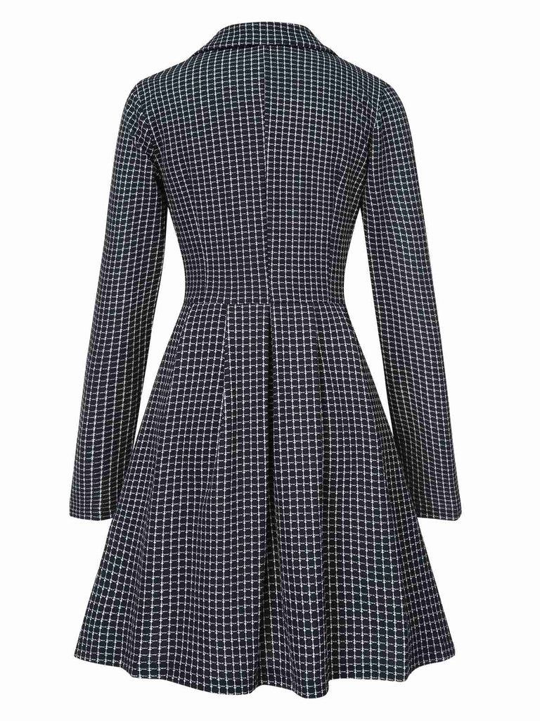 1950s Plaid Notch Lapel Double Breasted Coat, vintage coat, retro outerwear - perfect for women who love vintage and retro fashion