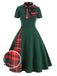 1950s Plaid Patchwork Bow Swing Dress — vintage elegance for the modern woman