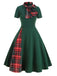 1950s Plaid Patchwork Bow Swing Dress: timeless style reimagined