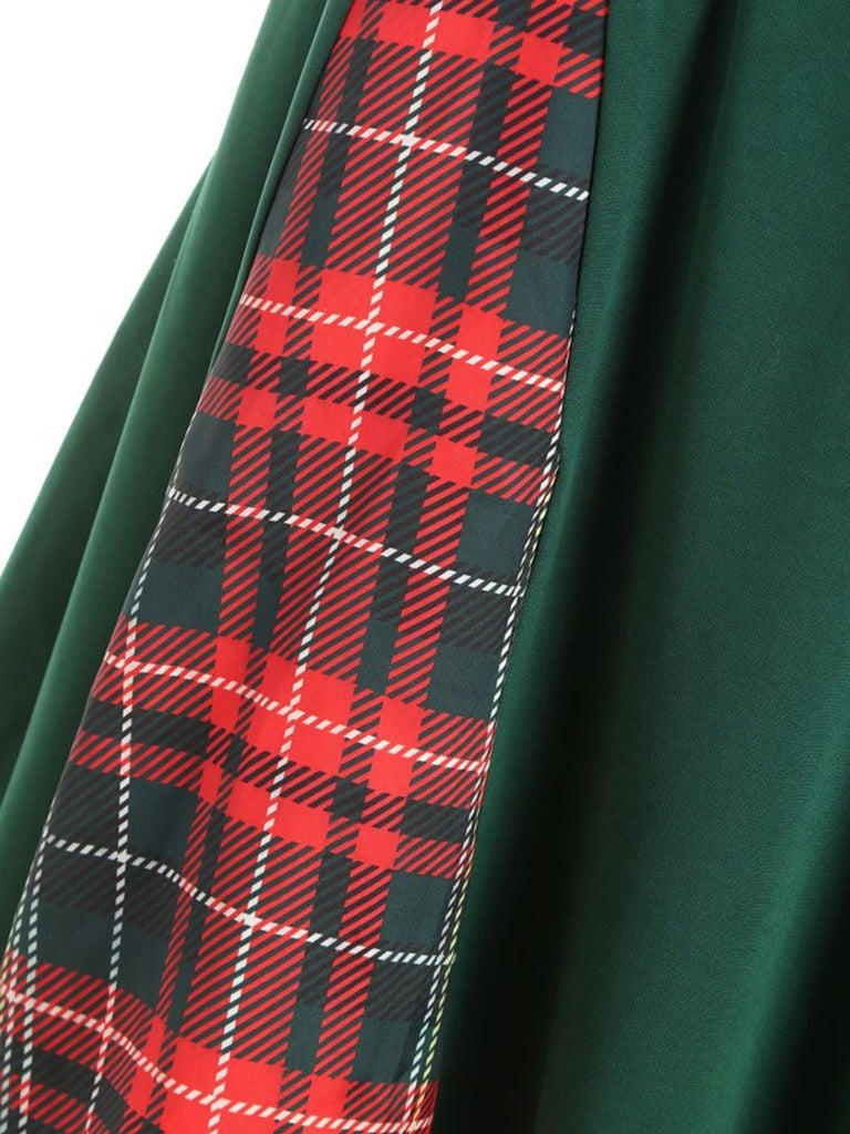 1950s Plaid Patchwork Bow Swing Dress — vintage elegance for the modern woman