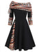 1950s Plaid Patchwork Lace-Up Off-Shoulder Dress: timeless style reimagined