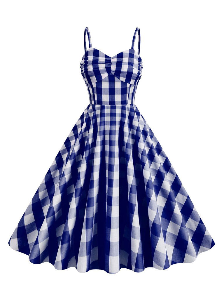 1950s Plaid Strap Cotton Swing Dress — vintage elegance for the modern woman