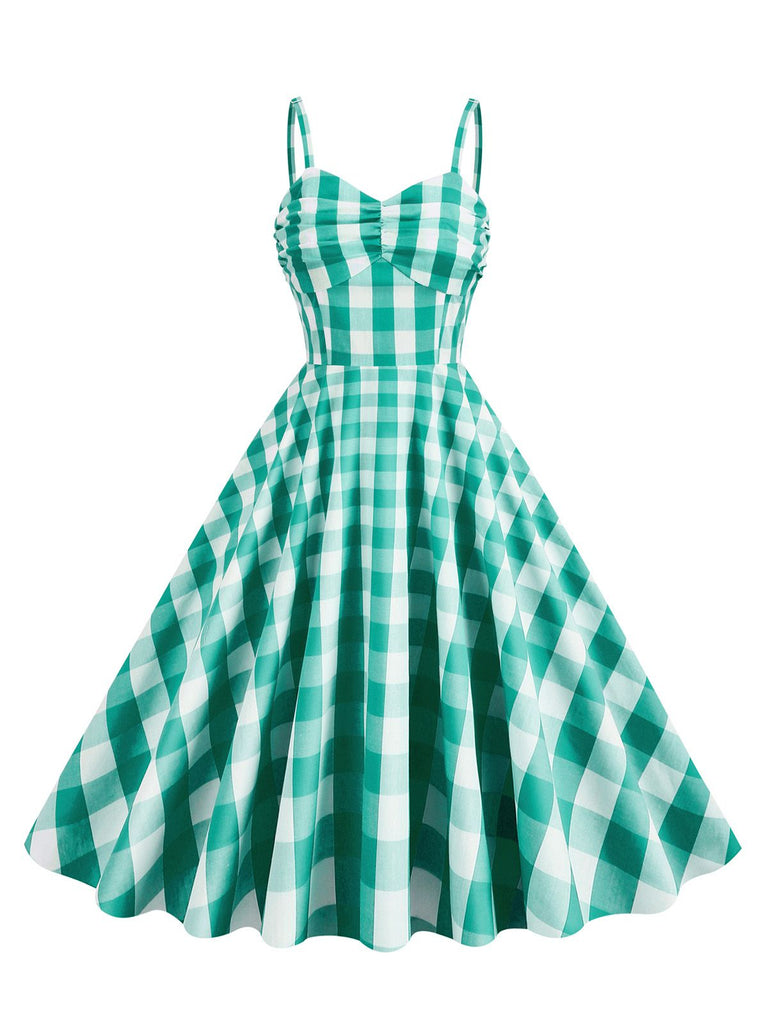This 1950s Plaid Strap Swing Dress wraps her in 1950s elegance, one twirl at a time
