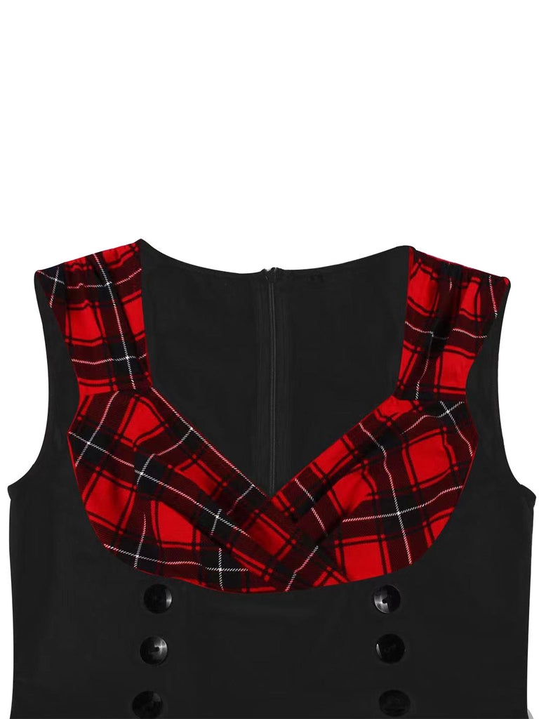 & 1950s Plaid V-Neck Dress: timeless style reimagined