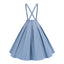 This 1950s Polka Dot Belt Suspender Swing Skirt spins 1950s stories with every step