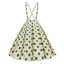 1950s Polka Dot Belt Suspender Swing Skirt: 1950s grace for the woman who dances through life