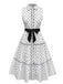 1950s Polka Dot Belted Sleeveless Shirt Dress - vintage dress, retro fashion, rockabilly