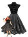 1950s Polka Dot Bow Swing Dress - vintage dress, retro fashion, rockabilly