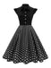 1950s Polka Dot Bow Swing Dress - vintage dress, retro fashion, rockabilly