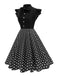 1950s Polka Dot Bow Swing Dress - vintage dress, retro fashion, rockabilly