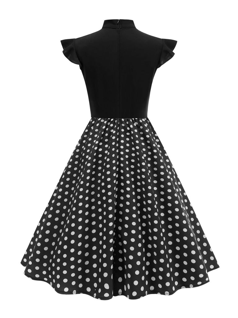 1950s Polka Dot Bow Swing Dress - vintage dress, retro fashion, rockabilly