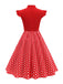 1950s Polka Dot Bow Swing Dress - vintage dress, retro fashion, rockabilly