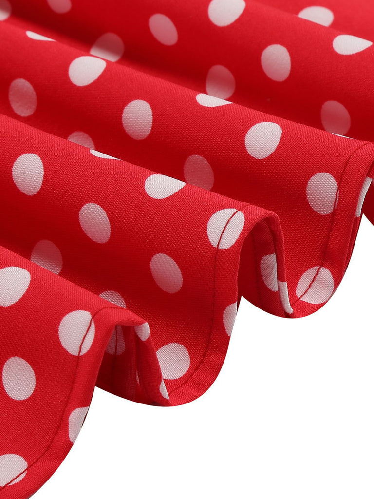 1950s Polka Dot Bow Swing Dress - vintage dress, retro fashion, rockabilly